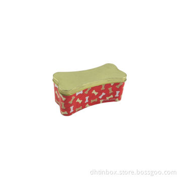 bone-shaped tin box, dog food tin, cat food box